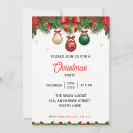Classic Christmas  Holiday Party Invitation Save The Date