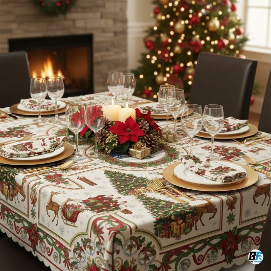 Classic Christmas Holiday Quilt Pattern Tafelkleed