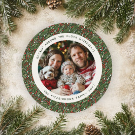 Classic Christmas Holly Leaf Holiday Kaart