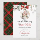 Classic Christmas House Winter Bauble New Address Kaart (Voorkant / Achterkant)