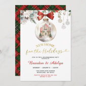 Classic Christmas House Winter Floral Housewarming Kaart (Voorkant / Achterkant)