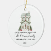 Classic Christmas House Winter New Home Custom Keramisch Ornament (Links)