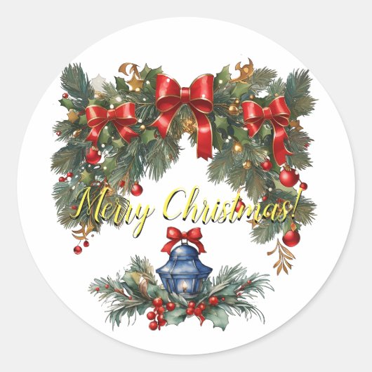  Classic Christmas I Ronde Sticker (Voorkant)