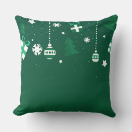 Classic Christmas Icons – Green Holiday Pillow Kussen
