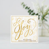 Classic Christmas Joy in Gold Flat Holiday Kaart (Staand voorkant)