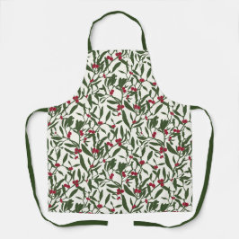 Classic Christmas Mistletoe All-Over Print Schort