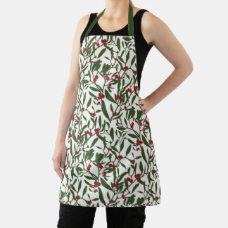 Classic Christmas Mistletoe All-Over Print Schort