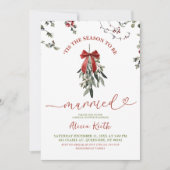 Classic Christmas Mistletoe Bridal Shower Kaart (Voorkant)