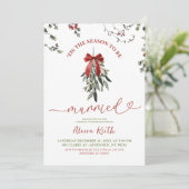 Classic Christmas Mistletoe Bridal Shower Kaart (Staand voorkant)
