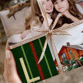 Classic Christmas Noel Plaid Fotocollage Vakantie Cadeaupapier