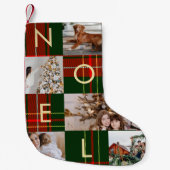 Classic Christmas Noel Plaid Fotocollage Vakantie Kleine Kerstsok (Voorkant)