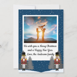 Classic Christmas Nutcracker Photo Holiday Kaart