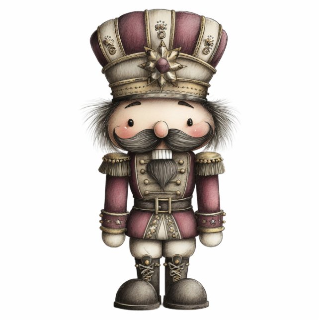 Classic Christmas Nutcracker Staand Fotobeeldje (Voorkant)