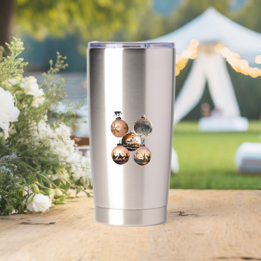 Classic Christmas Ornament Assortment Geïsoleerde Drinkbeker (Bruiloft (Gedraaid) )