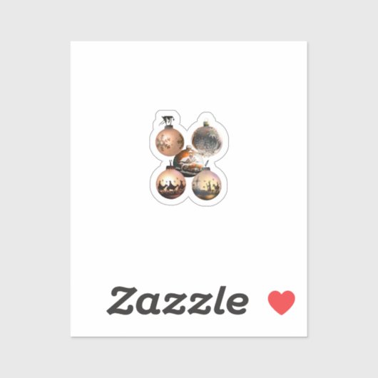 Classic Christmas Ornament Assortment Sticker (Vel)