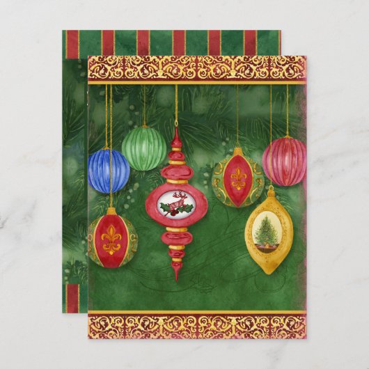 Classic Christmas Ornament Kaarten van Audrey Jean (Voorkant / Achterkant)