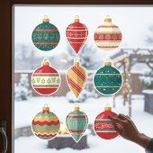 Classic Christmas Ornaments Window Cling Raamsticker