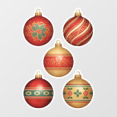 Classic Christmas Ornaments Window Cling Raamsticker (Vel)