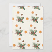 Classic Christmas Party Invitation Holly Frame Kaart (Achterkant)