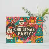 Classic Christmas Party Invitation - Vakantiefeest Feestdagenkaart (Staand voorkant)
