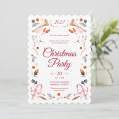 Classic Christmas Party Invite Kaart (Staand voorkant)