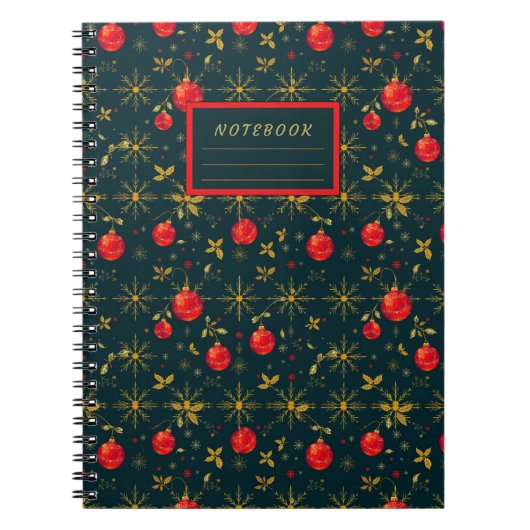 Classic Christmas Pattern Softcover Notebook Notitieboek (Voorkant)