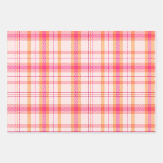 Classic Christmas Plaid collectie Roze Collectie Inpakpapier Vel (Voorkant 2)