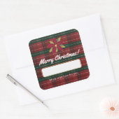 Classic Christmas Plaid Label Sticker (Envelop)