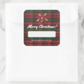 Classic Christmas Plaid Label Sticker (Tas)