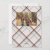 Classic Christmas plaid off-white simple photo Feestdagenkaart (Achterkant)