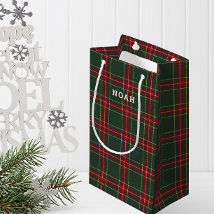 Classic Christmas Plaid Persoonlijke naam Klein Cadeauzakje