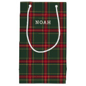 Classic Christmas Plaid Persoonlijke naam Klein Cadeauzakje (Voorkant)