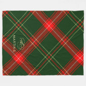 Classic Christmas Plaid Persoonlijke Naam Vakantie Fleece Deken (Voorkant (Horizontaal))
