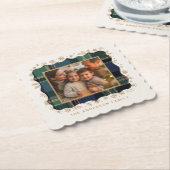 Classic Christmas Plaid Photo Template ID1141B Kartonnen Onderzetters (Gebogen)