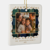 Classic Christmas Plaid Photo Template ID1141B Keramisch Ornament (Rechts)