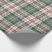 Classic Christmas Plaid - Red, Green, & Cream Cadeaupapier (Hoek)
