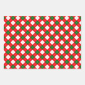 Classic Christmas Plaid Red White Green Inpakpapier Vel (Voorkant 3)