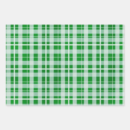 Classic Christmas Plaid Red White Green Inpakpapier Vel (Voorkant 2)
