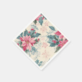 Classic Christmas Poinsettia Flowers Paper Servet (Hoek)