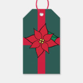 Classic Christmas Poinsettia Gift Labels Cadeaulabel (Voorkant)
