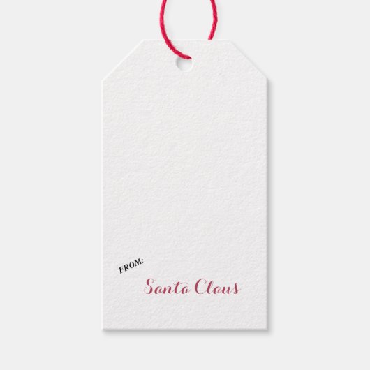 CLASSIC CHRISTMAS POINSETTIA UIT SANTA CLAUS CADEAULABEL (Voorkant)