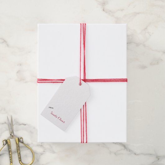 CLASSIC CHRISTMAS POINSETTIA UIT SANTA CLAUS CADEAULABEL (Met Touw)