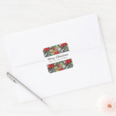 Classic Christmas Poinsettias Custom Holiday Vierkante Sticker (Envelop)