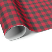 Classic Christmas Red and Black Buffalo Check Cadeaupapier (Rol Hoek)