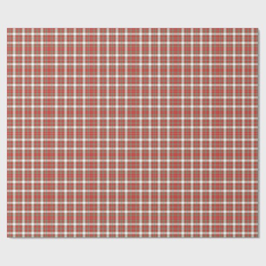 Classic Christmas Red and Green Tartan Plaid Cadeaupapier (Vlak)