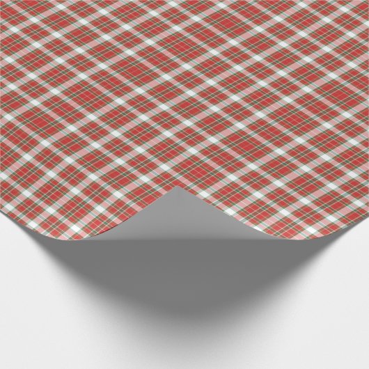 Classic Christmas Red and Green Tartan Plaid Cadeaupapier (Hoek)