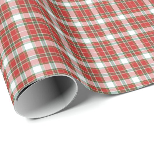 Classic Christmas Red and Green Tartan Plaid Cadeaupapier (Rol Hoek)