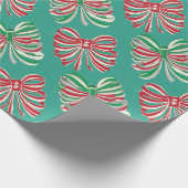 Classic Christmas Red, Green Candy Ribbon  Cadeaupapier (Hoek)