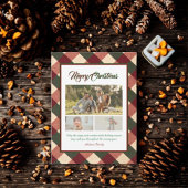 Classic Christmas Red Green Plaid 3 Photo  Feestdagenkaart