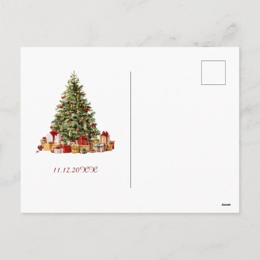 Classic Christmas Red Green Plaid 3 Photo  Feestdagenkaart (Achterkant)